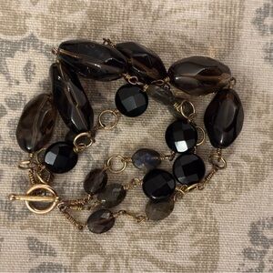 Smoky Topaz, Labradorite, Black Onyz Women's Bracelet